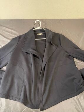 Max Studio Black Open-Front Ponte Blazer